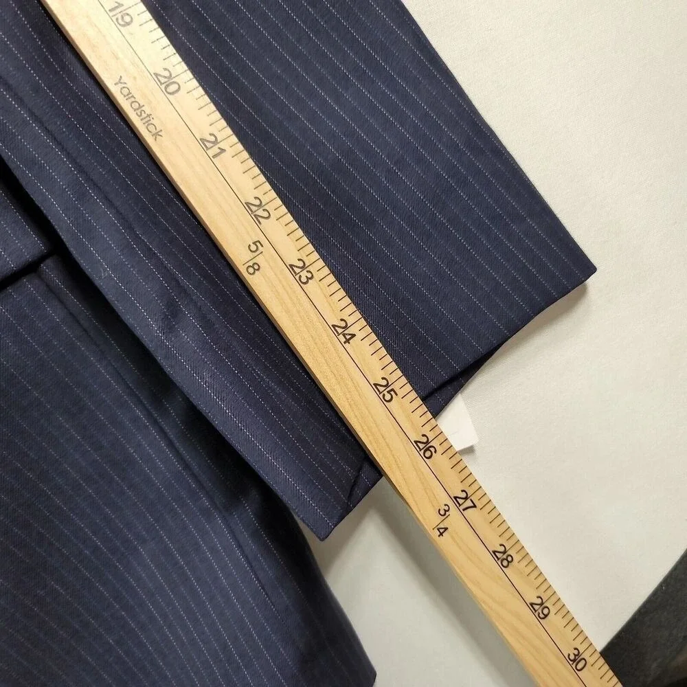 LRL Ralph Lauren Blazer Mens 46R 46 Navy‎ Blue Stripe Suit Jacket